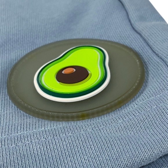 Eubi Avocado Patch Lounge Sweat Shorts Blue Size Small Cotton Zip Pockets - Picture 4 of 9